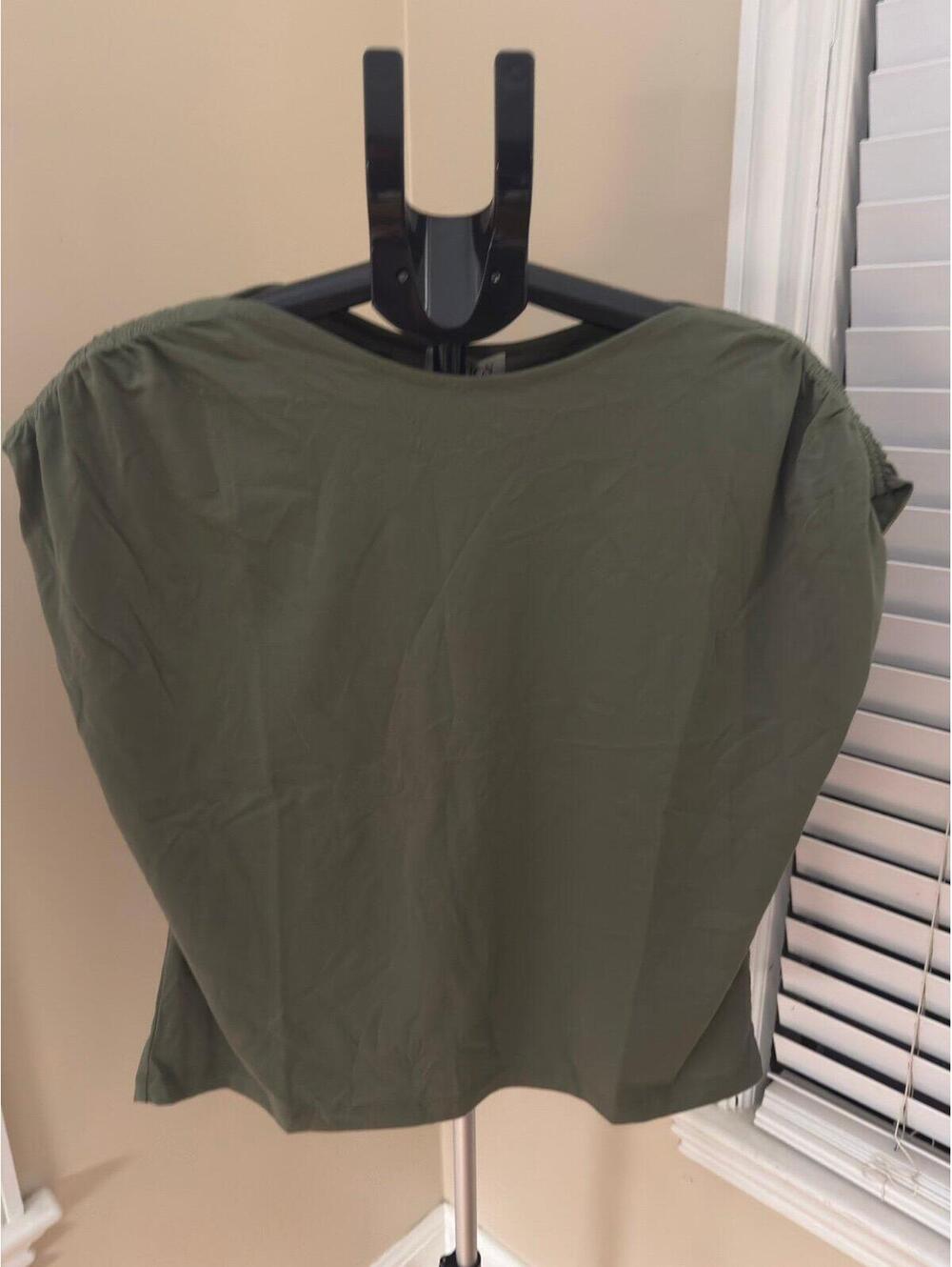 NWT Nation Los Angeles Olive Draped Tee XL Quiet Luxury Minimalist Anthropologie